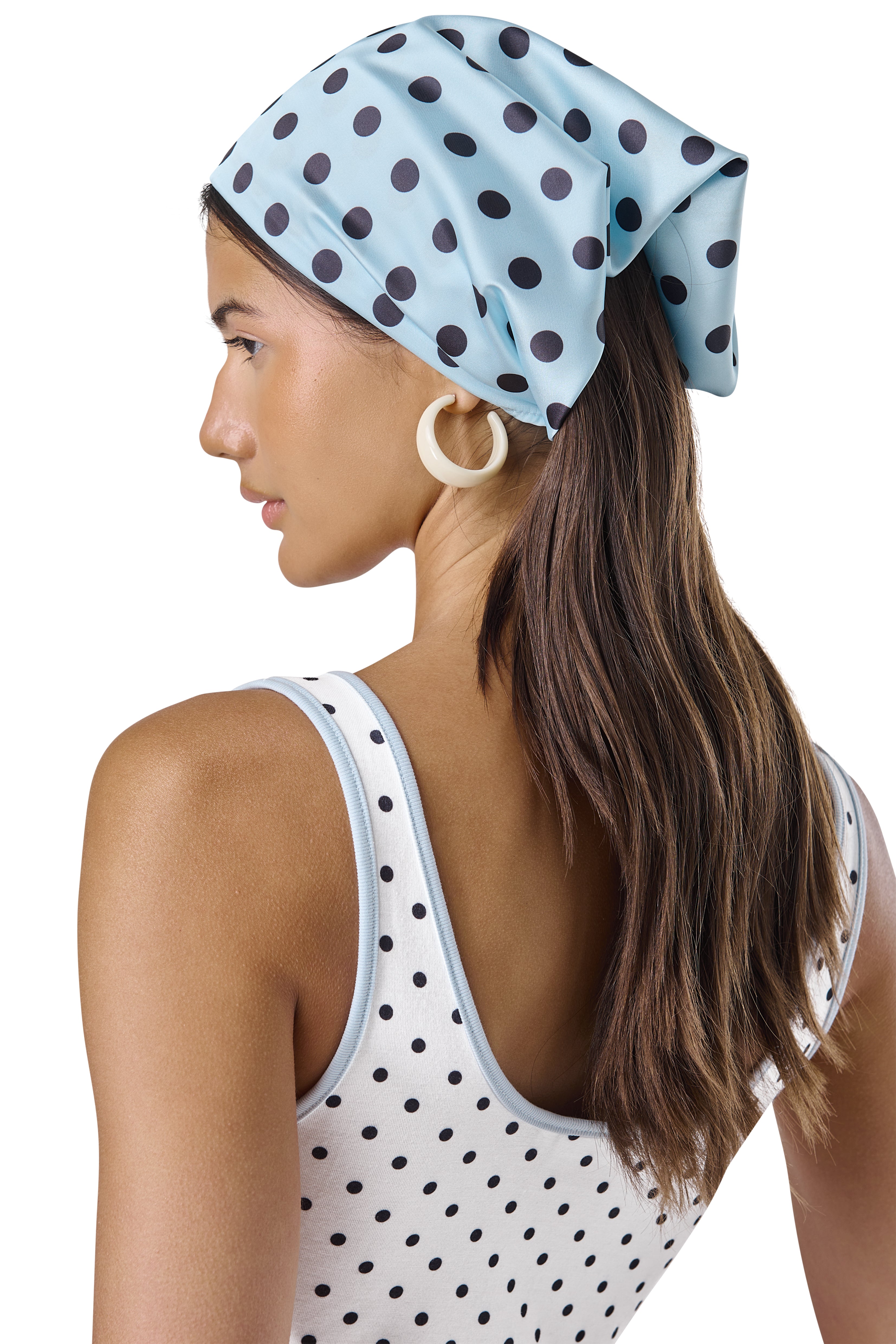 Polka Scarf in Powder Blue
